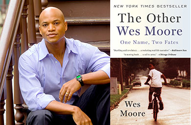 side by side image of Wes Moore and The Other Wes Moore Book Cover