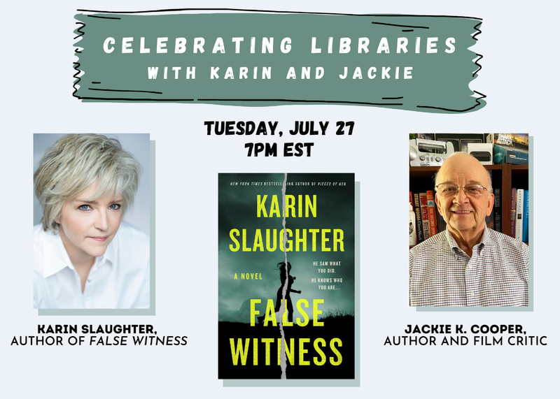 photo of Karin Slaughter and the book cover in the middle, and photo of Jack Cooper on the right