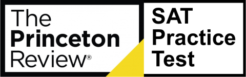 SAT Practice test by Princeton Review signage