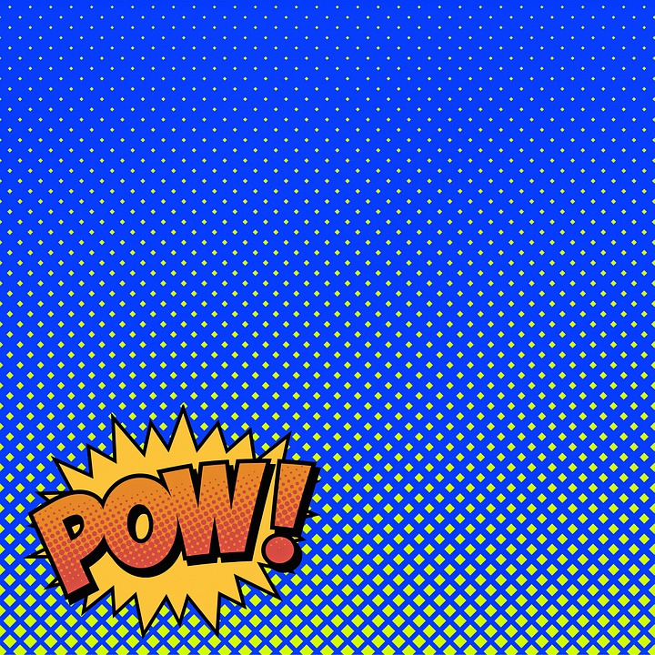 Comic style "POW!" on blue background