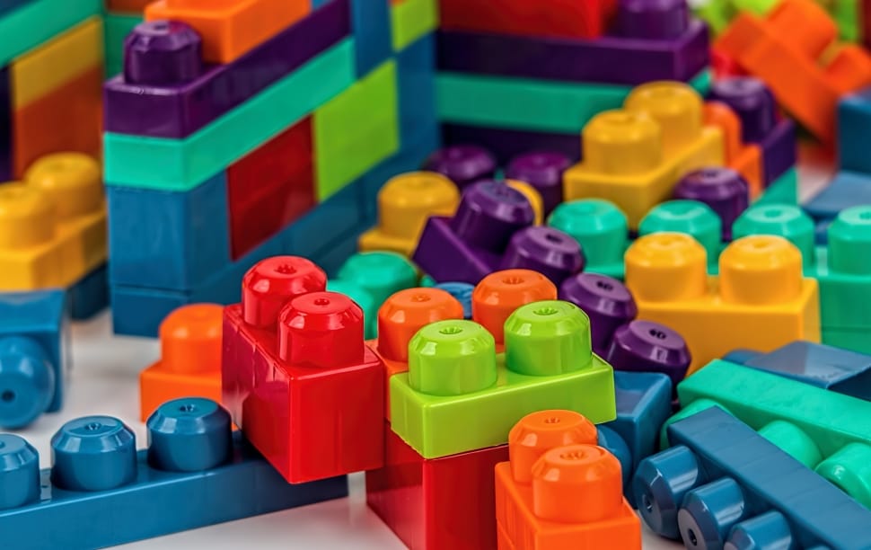 Colorful plastic building blocks