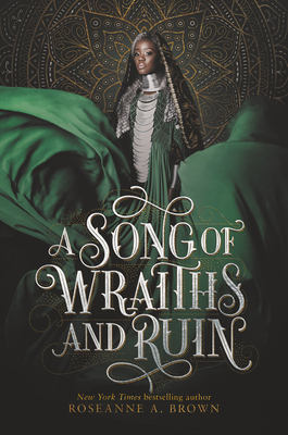 Book cover featuring African girl dressed on green with title in white scrolled lettering