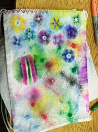 Colorful tie dye looking designs on fabric