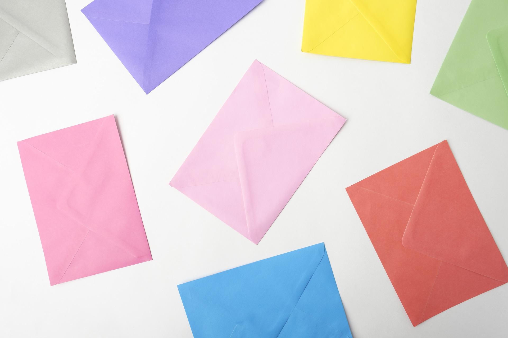 assorted colorful envelopes