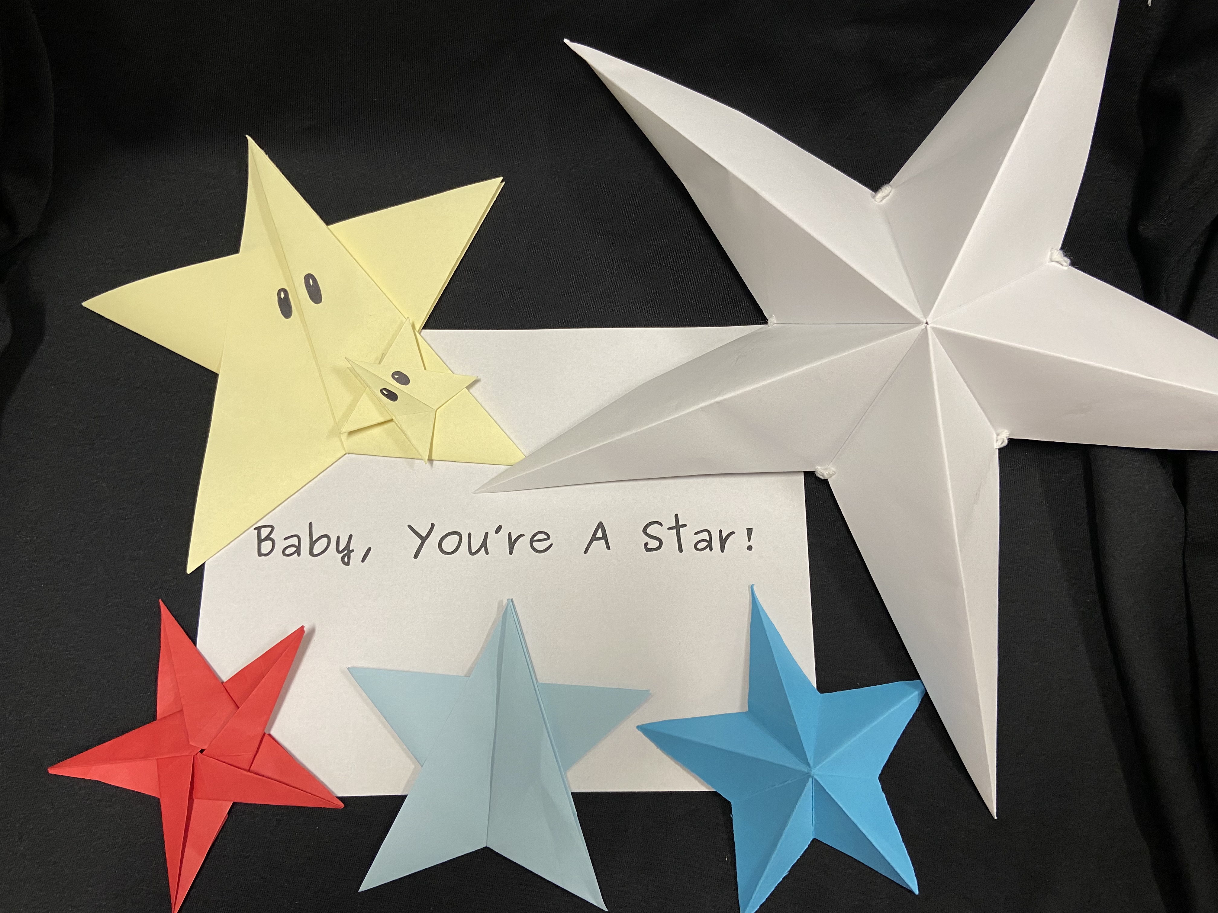 Decorative stars cut from colorful paper
