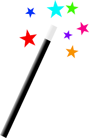 magic wand with colored stars
