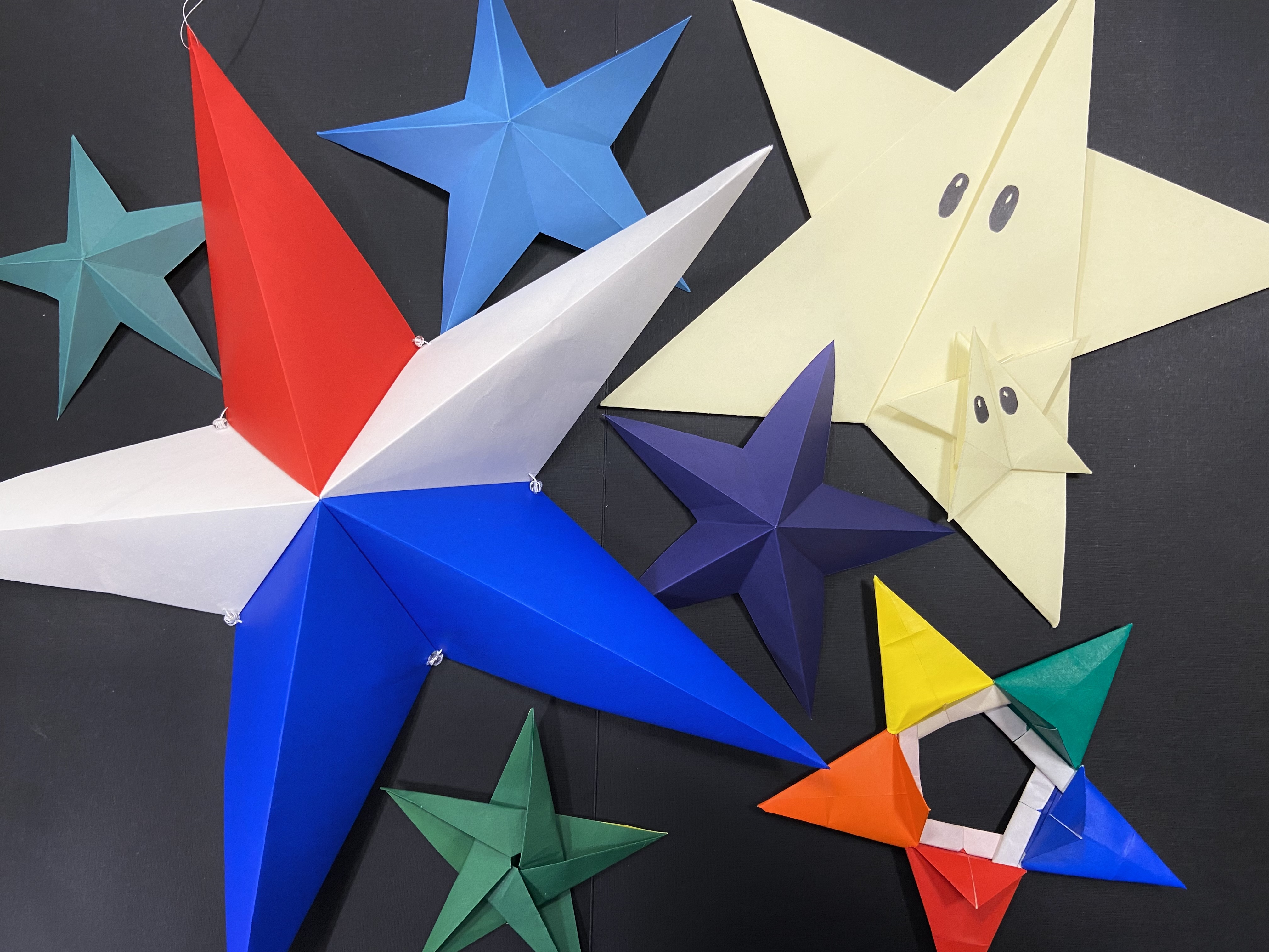 Decorative stars cut from colorful paper