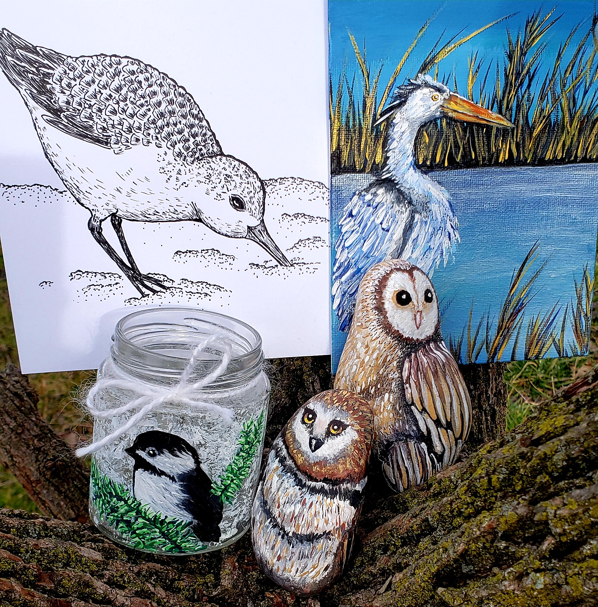 a selection of bird inspired art projects