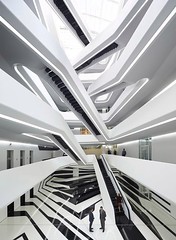 Interior of building designed by Zaha Hadid