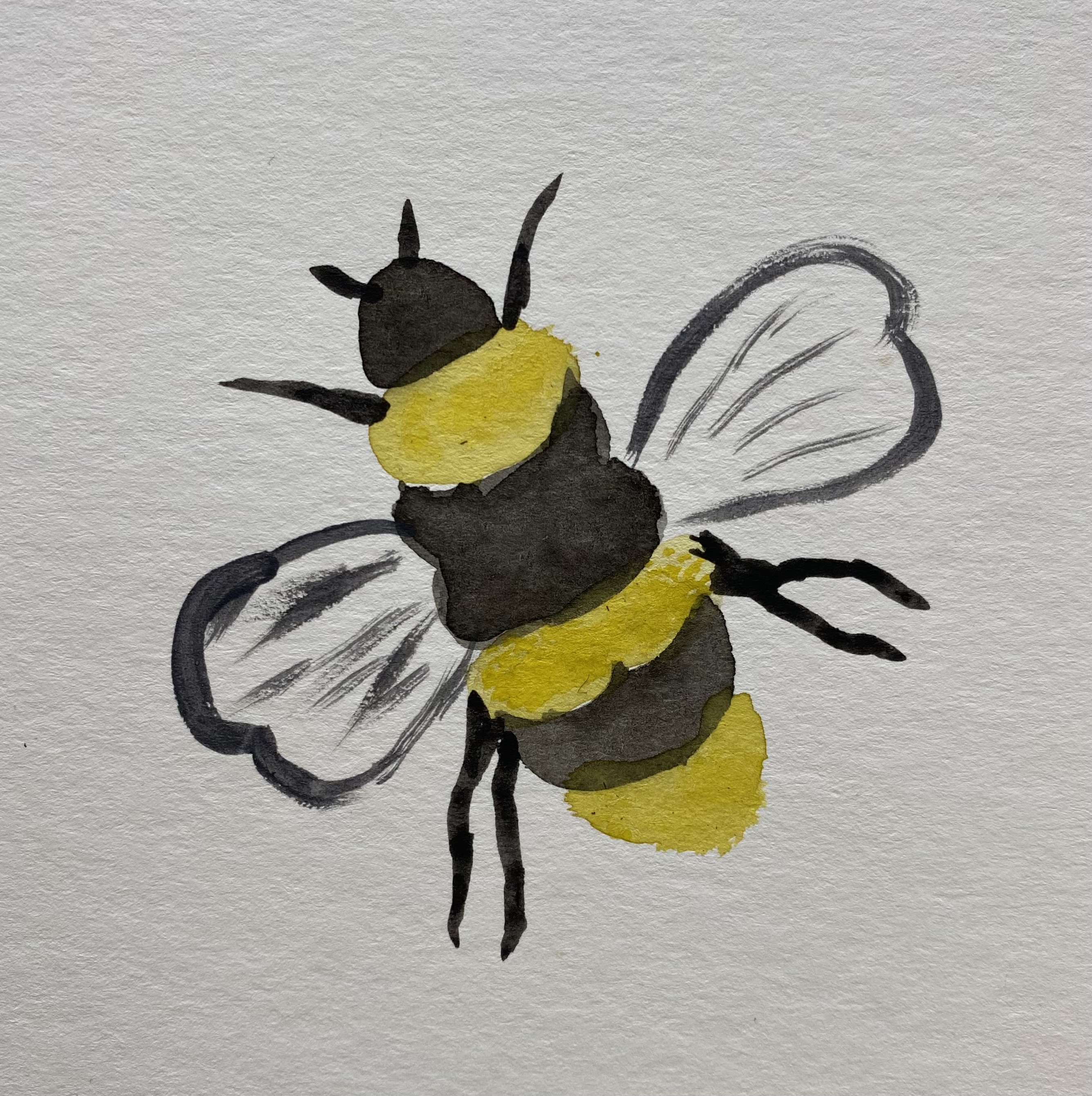 watercolor image of honeybee