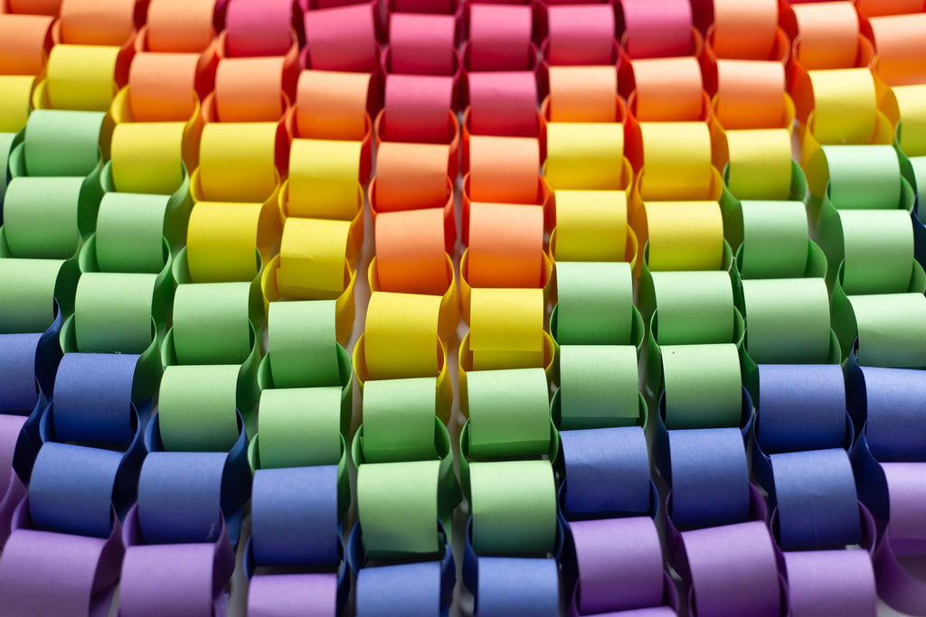 Rainbow paper chains