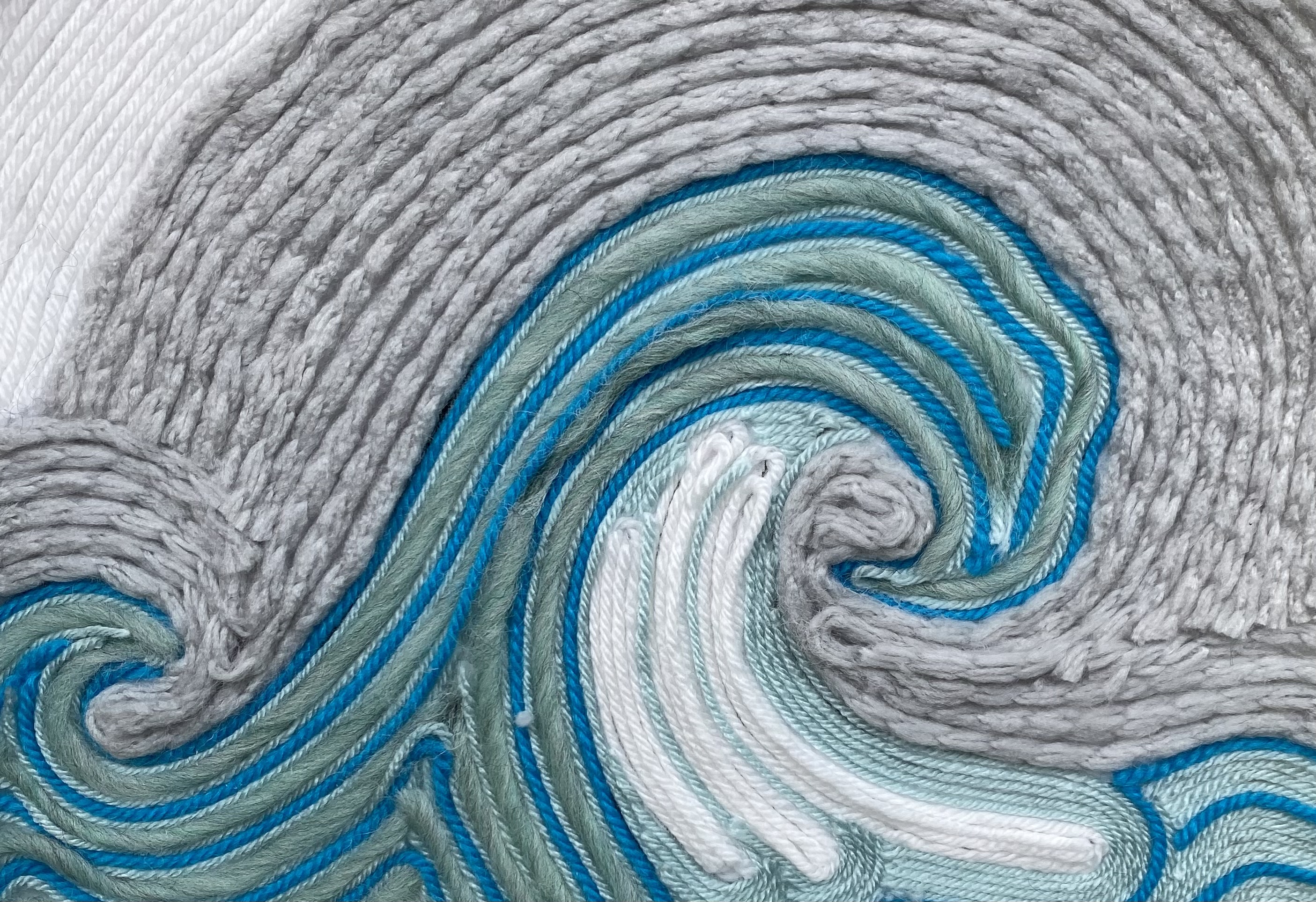 Ocean wave yarn painting