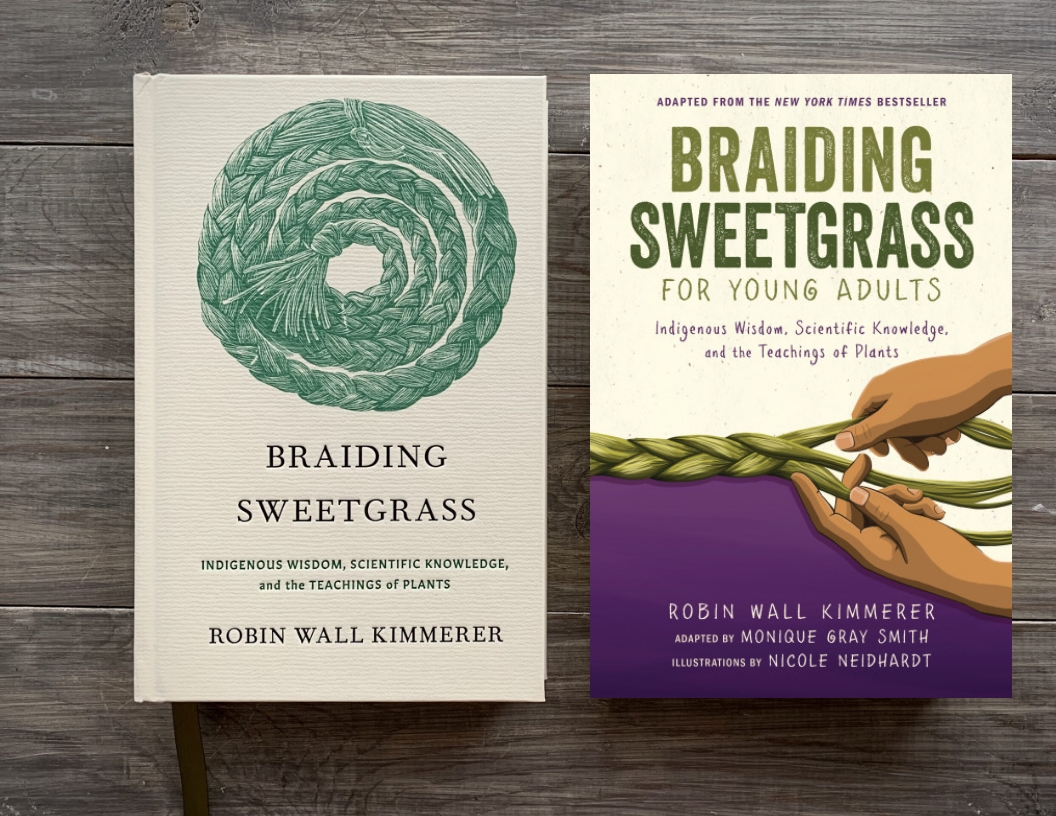 2 Books Braiding Sweetgrass and Braiding Sweetgrass for Young Adults