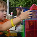 child building with magnetic tiles