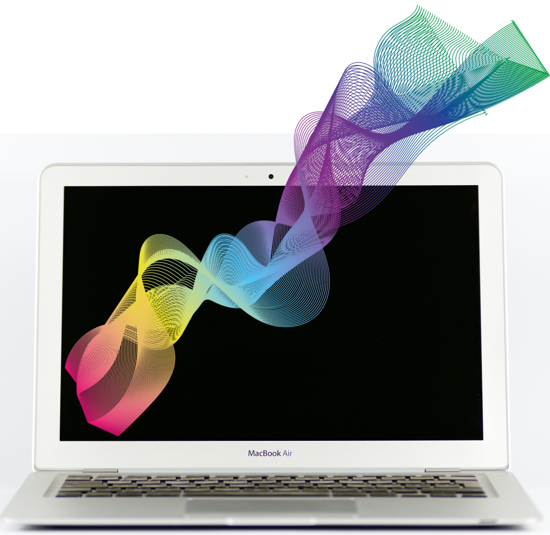 laptop with color flourish