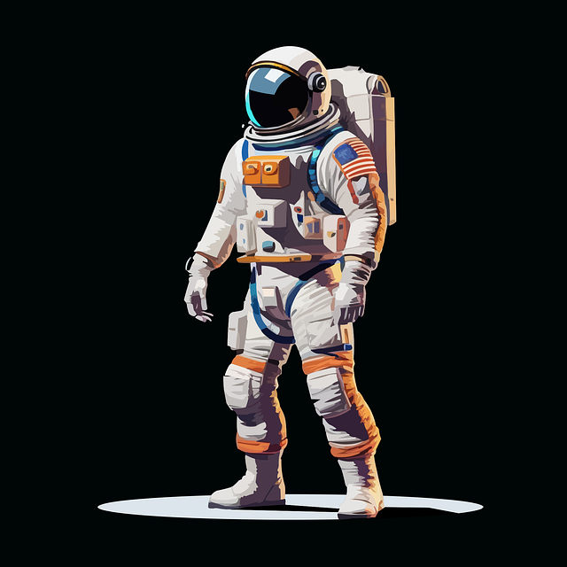 illustration of an astronaut against a black background