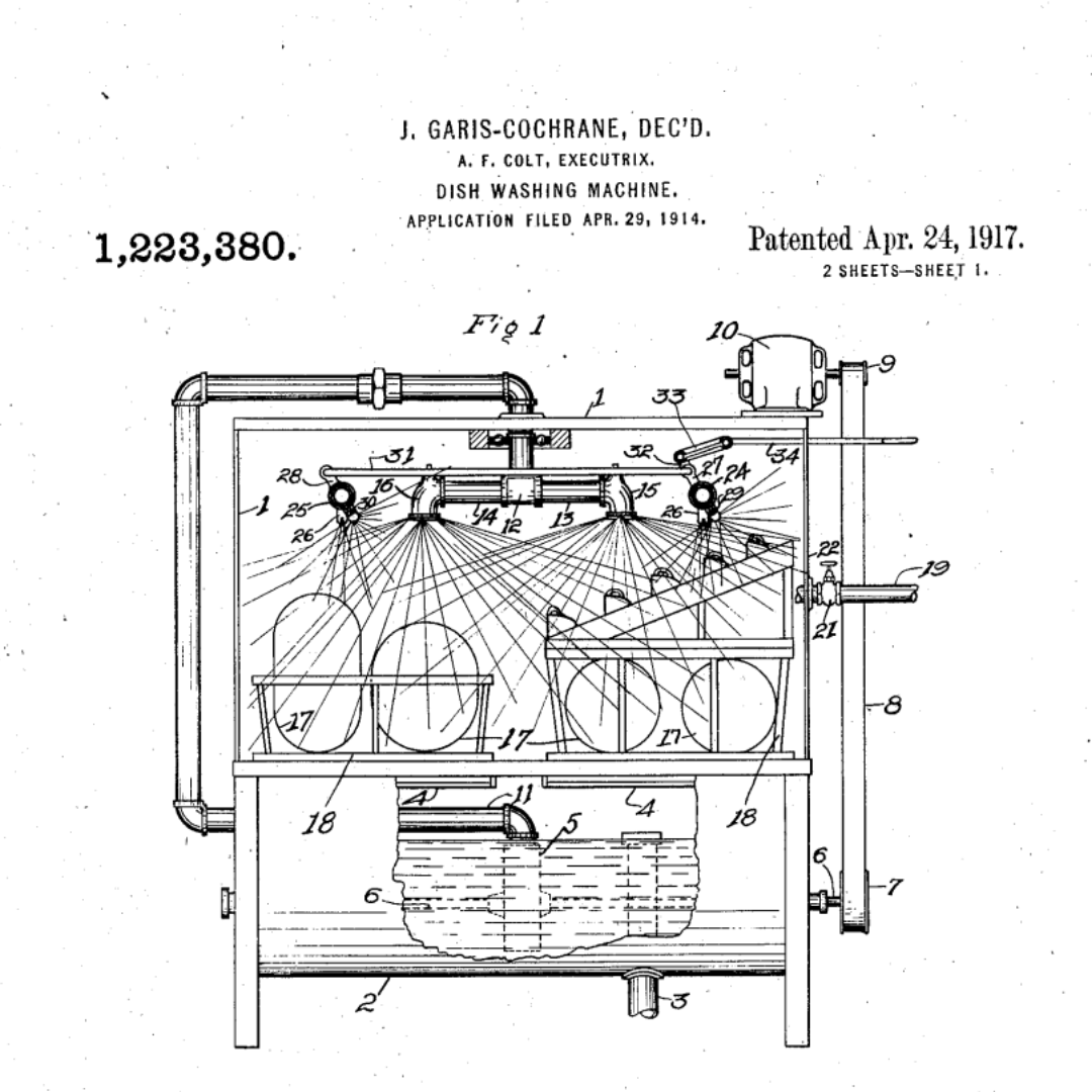 Patent drawing of dishwasher
