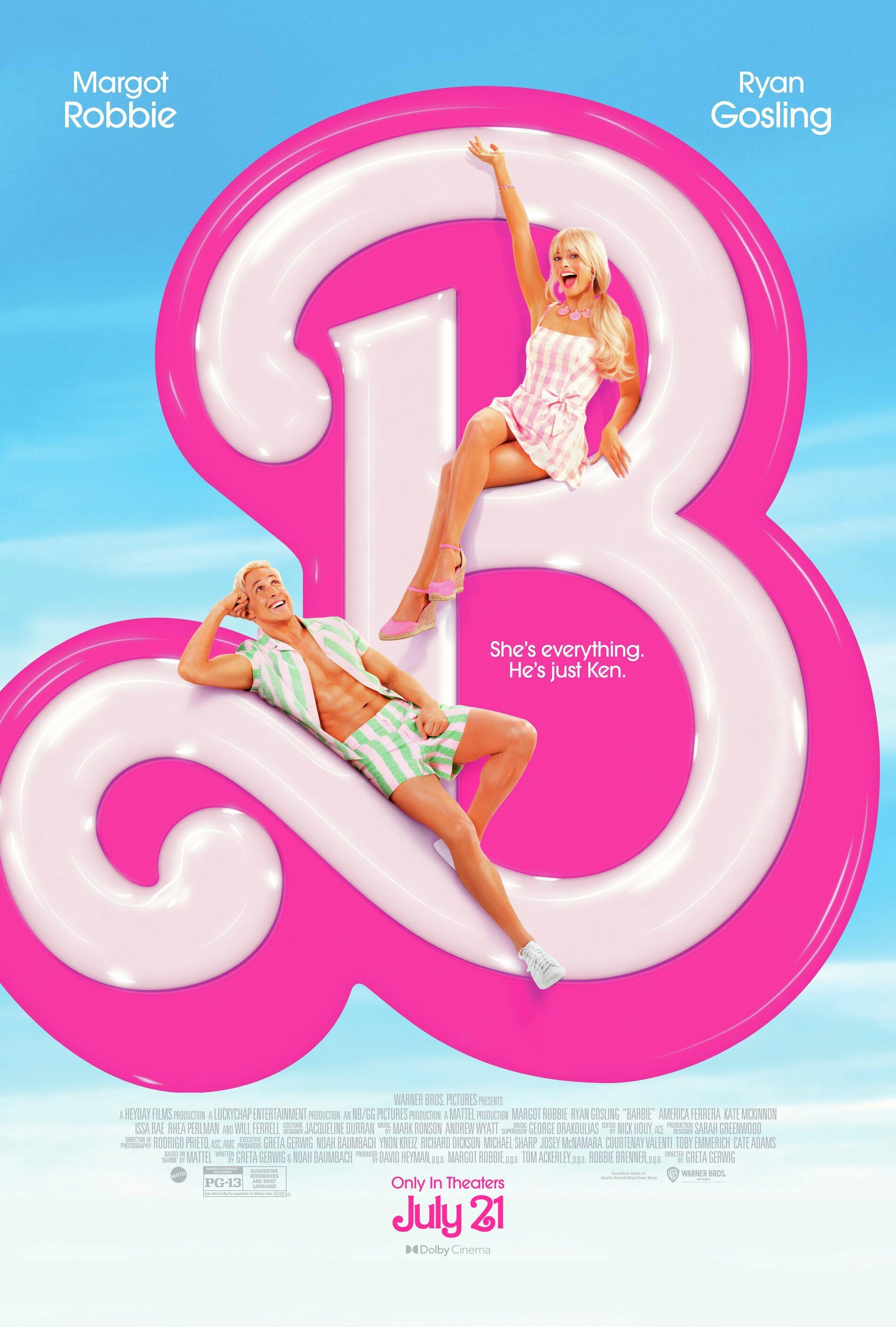 Barbie DVD cover with Ryan Gosling and Margot Robbie