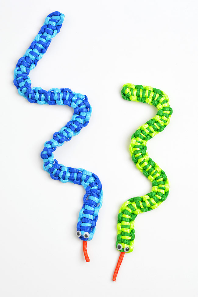 2 bicolored snakes made of paracord - Open Media