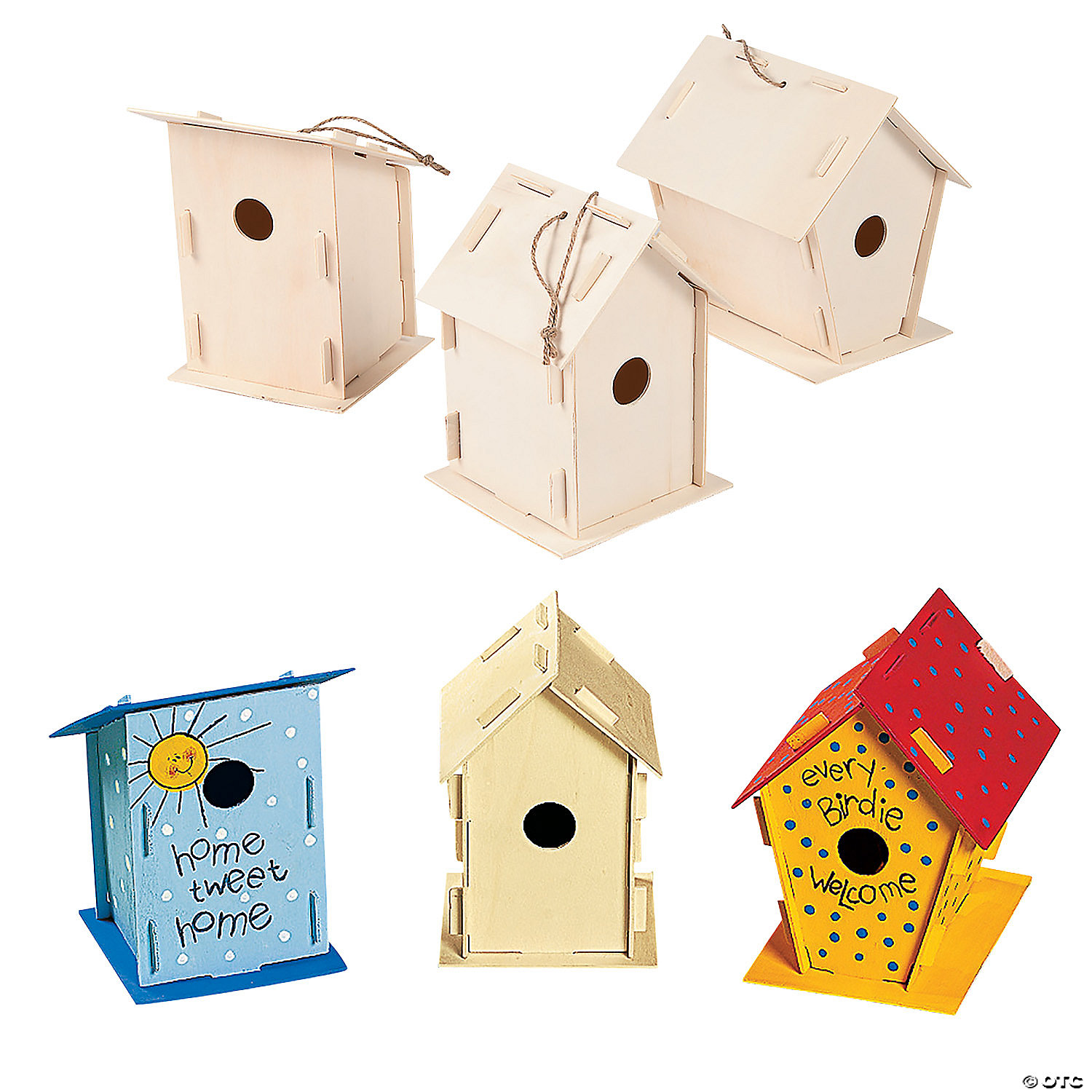 Unfinished & decorated birdhouses - Oriental Trading Company