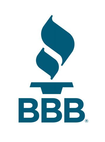Better Business Bureau logo with uppercase BBB and image of a flaming torch.