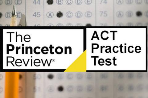 ACT Practice Test by Princeton Review signage 