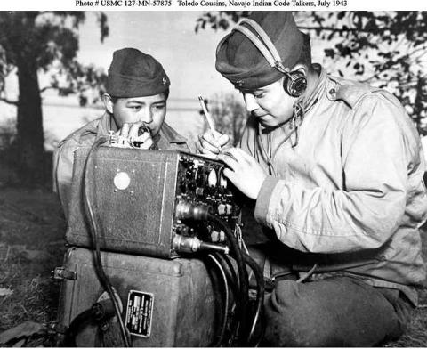 two young male navajo codetalkers
