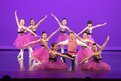 Image shows young ballet dancers in tutus