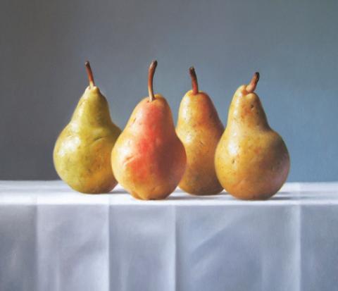 Lucy Mckie Still life painting of pears