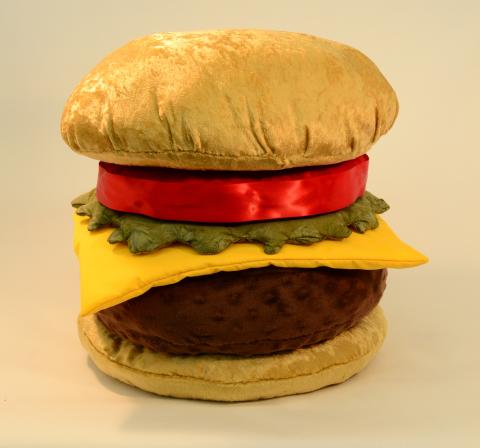 Photo of a plush toy hamburger by Maddie Joy