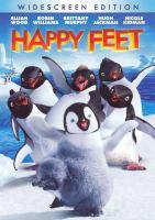 Movie poster of Happy Feet: group of cartoon penguins