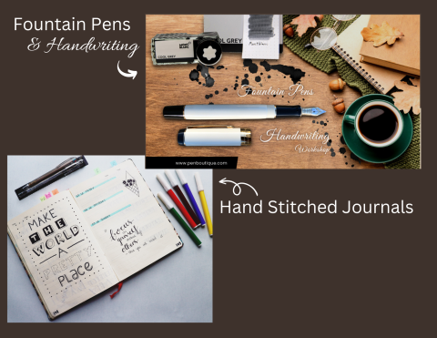 fountain pens and hand stitched journals