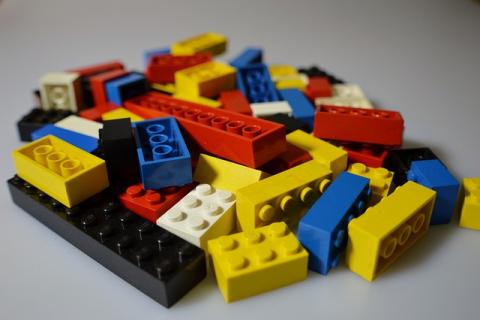pile of multi colored lego bricks