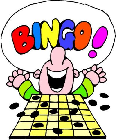 Player shouts, "BINGO!" as game pieces scatter.