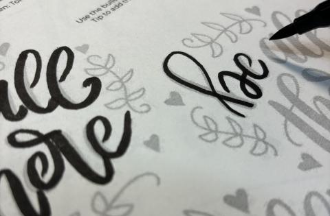 photo of brush pen hand lettering