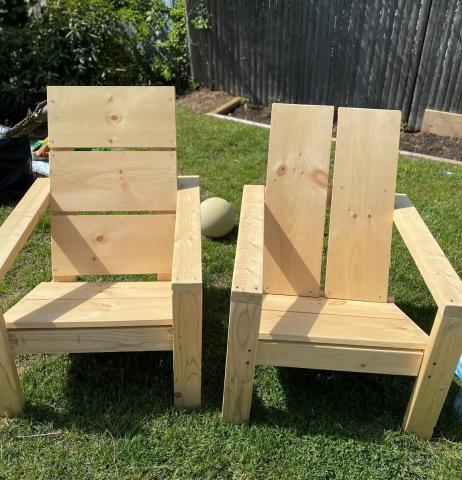 two wood chairs side by side