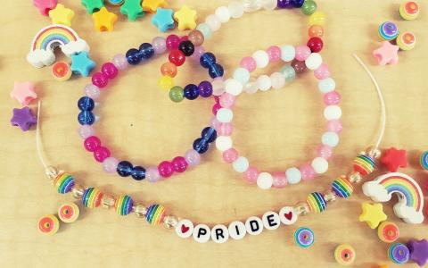 a selection of pride inspired bracelets