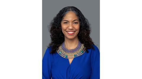Headshot of Dr. Renee McSwain in bright blue top