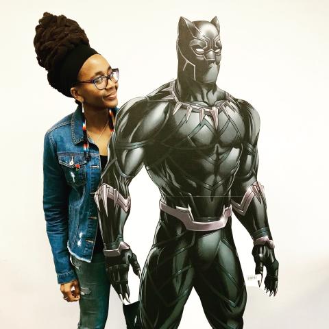 portrait of nnedi okorafor with Black Panther