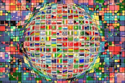 globe made of different flags