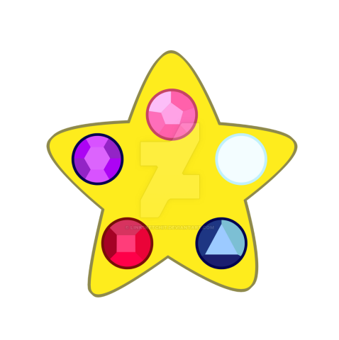 Yellow star with multicolored gem stickers - Deviant Art Creative Commons