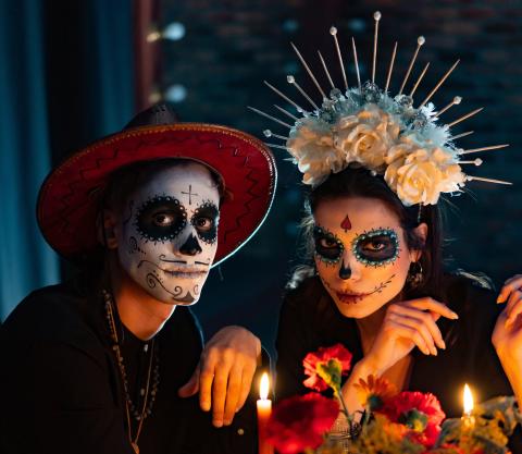 people in Day of the Dead face paint