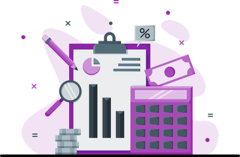 illustration of finance tools and graphs