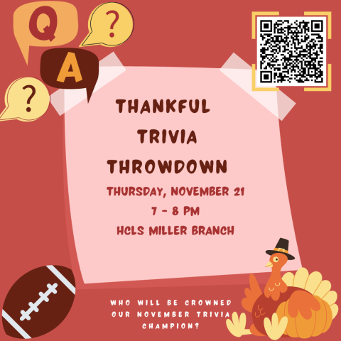 Picture on pinkish barckground with Q&A, ?, football and turkey icons