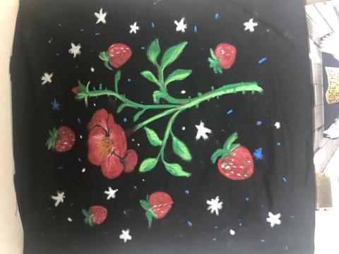 red roses on black background