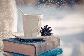 snow book and a mug