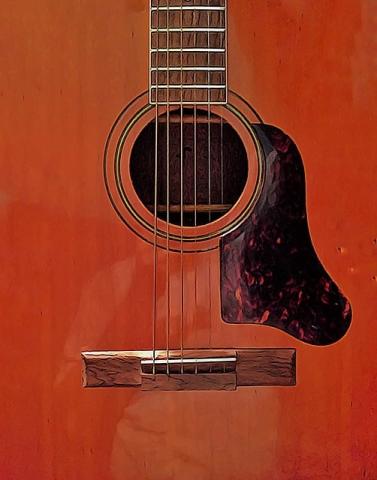 close up accoustic guitar