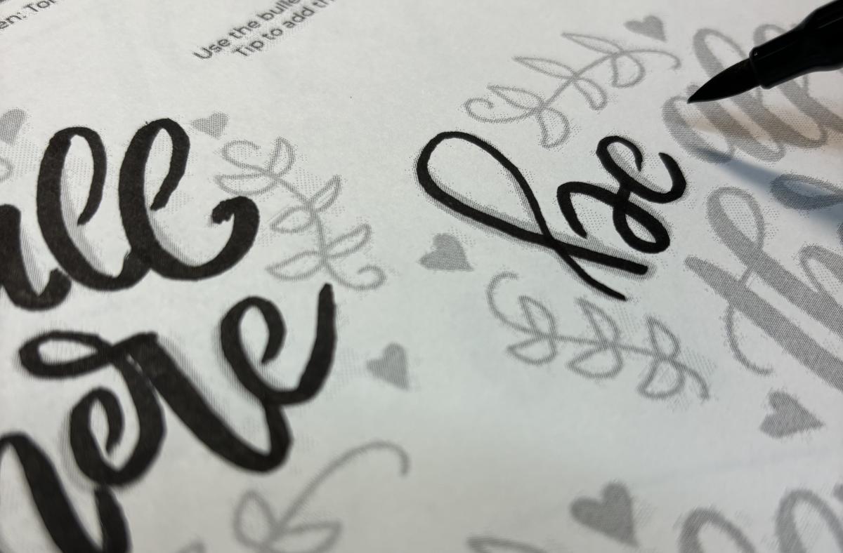 photo of brush pen hand lettering