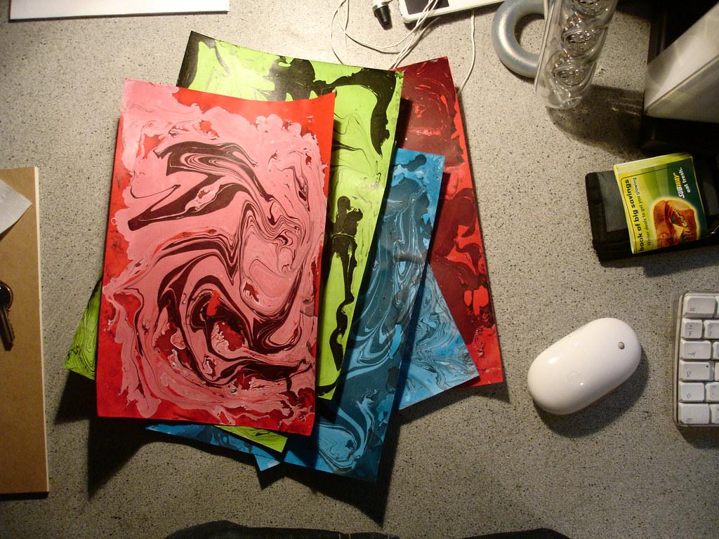Various examples of paper marbling - Creative Commons