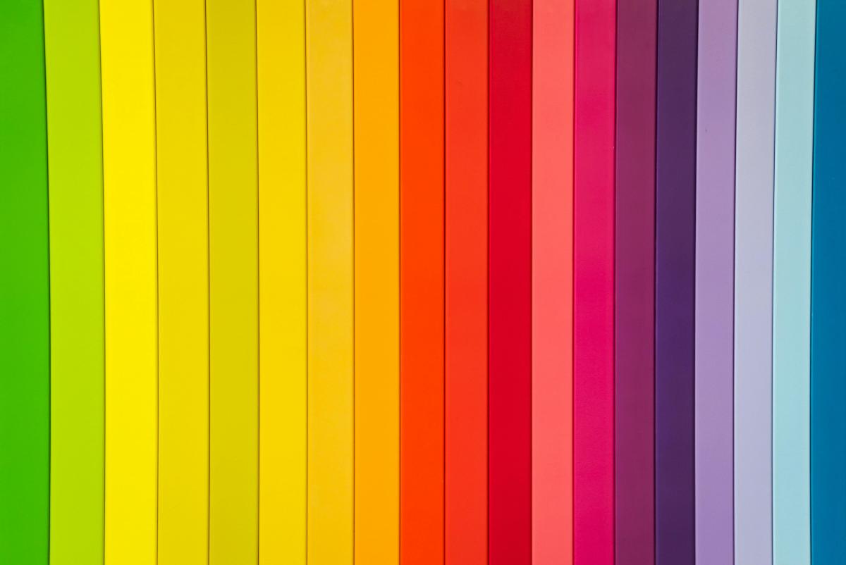 rainbow colored paper